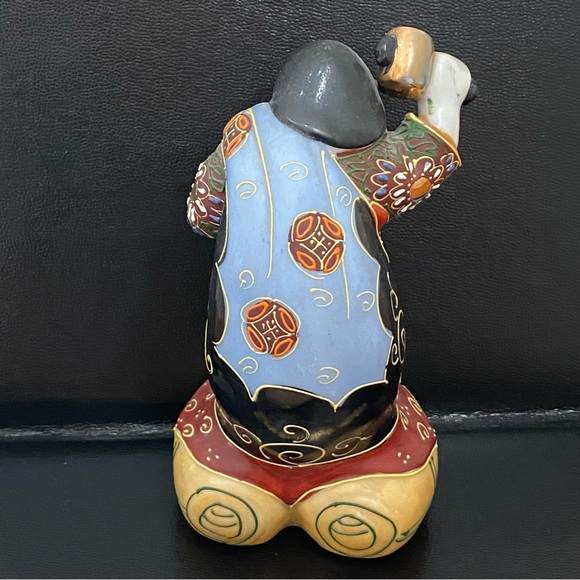 Vintage Kutani Daikoku God Of Fortune & Wealth Guardian of Farmers 6” Figurine - Picture 4 of 12